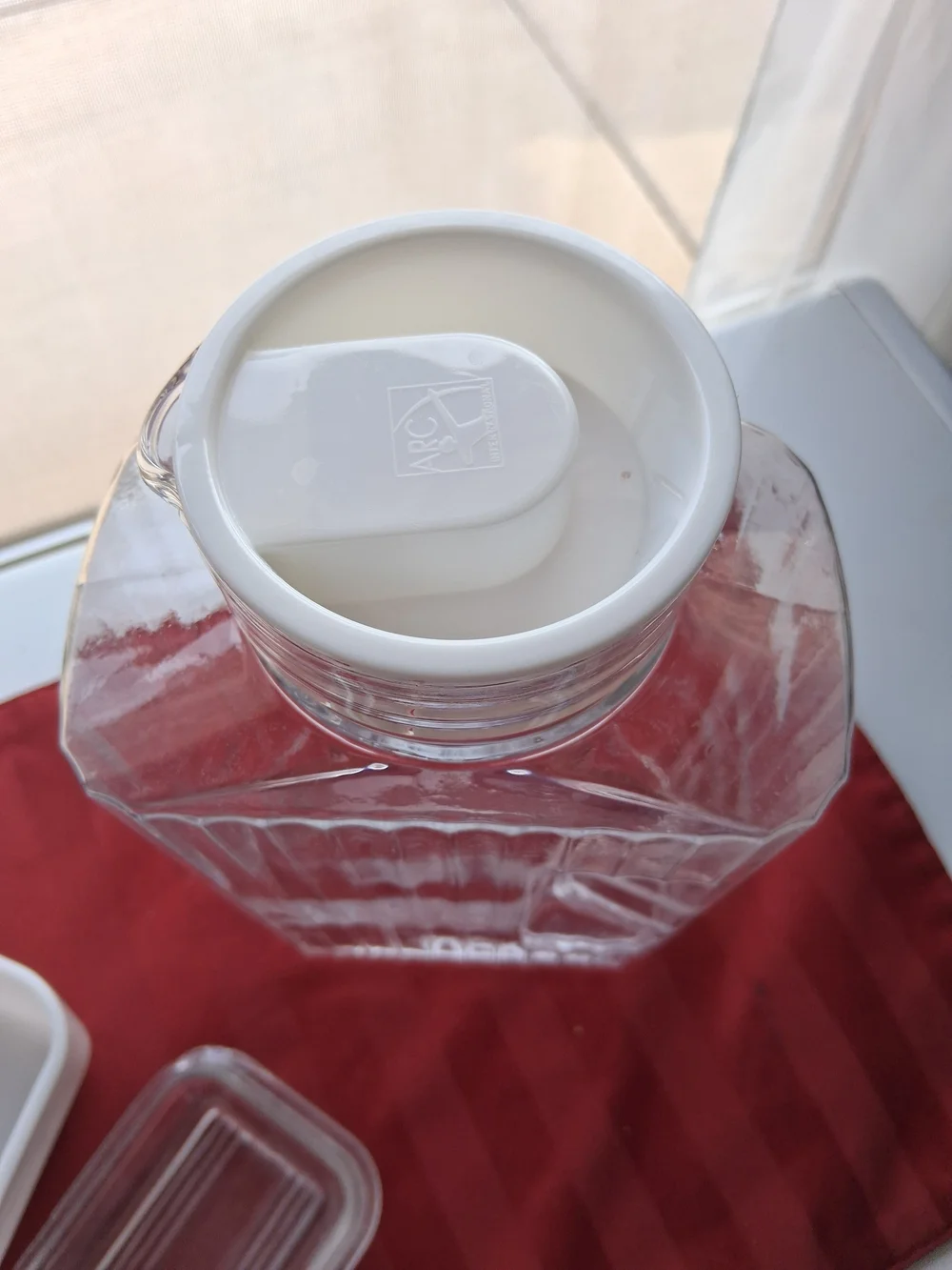 Clear Glass Storage Jar with White Lid - Home Kitchen